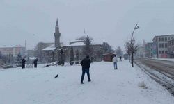 Erzurum’da kar kenti beyaza bürüdü