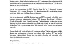 Galatasaray’dan, 46 pozisyonun VAR kayıtları için TFF’ye başvuru