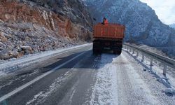 Siirt’te buzlanmaya karşı tuzlama çalışmaları devam ediyor