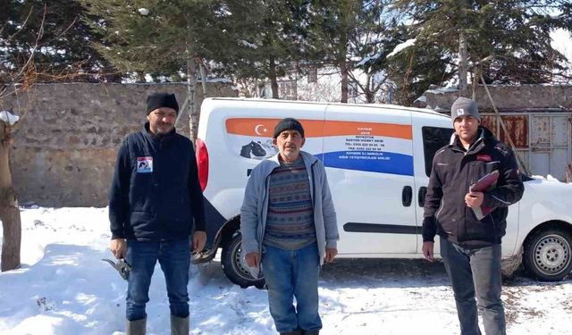 Damızlık Birliği personelini kar durdurmadı, hizmetler devam etti